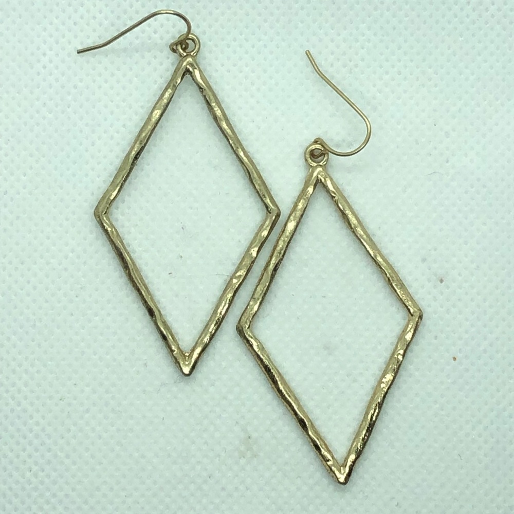 Elongated Diamond Shape Hoops